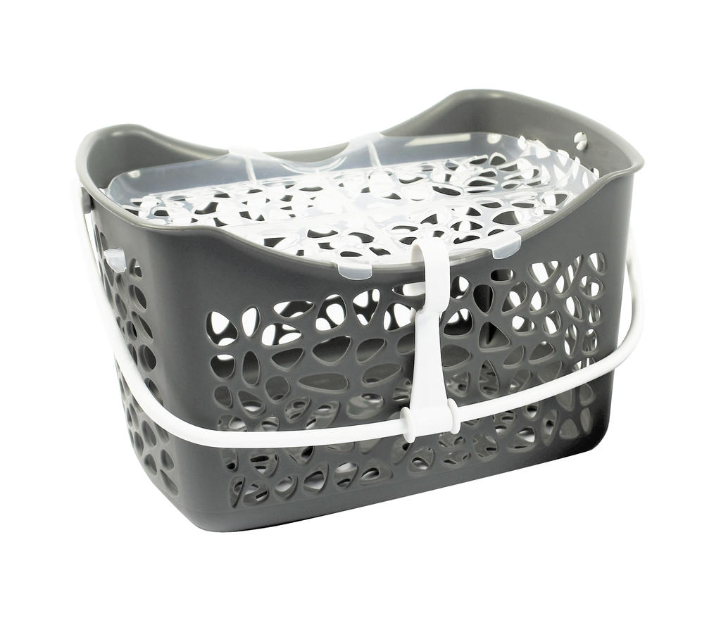 panier motif galet noir