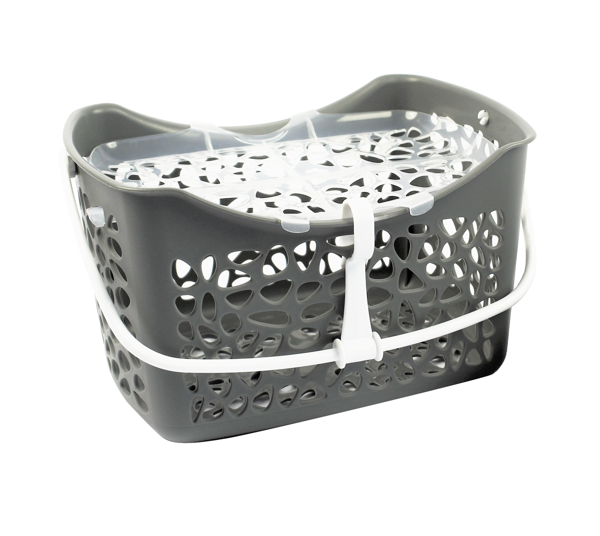 panier motif galet noir