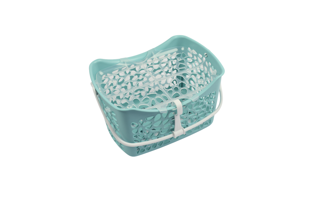 panier motif galet turquoise