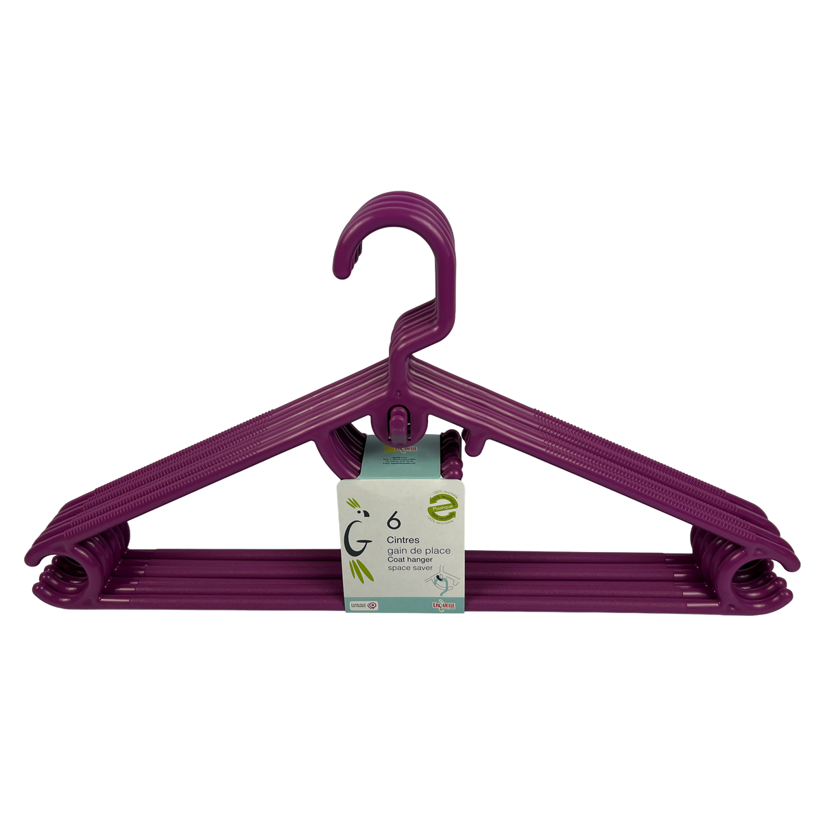 Lot 6 cintres violet gain de place